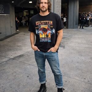 Zed Zeppelin Classic Rock Band 1977 Concert Black T-Shirt Unisex Sz XL EMO Retro